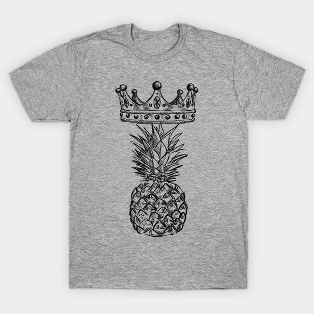 Pineapple King Illustration T-Shirt by BeautyMeow